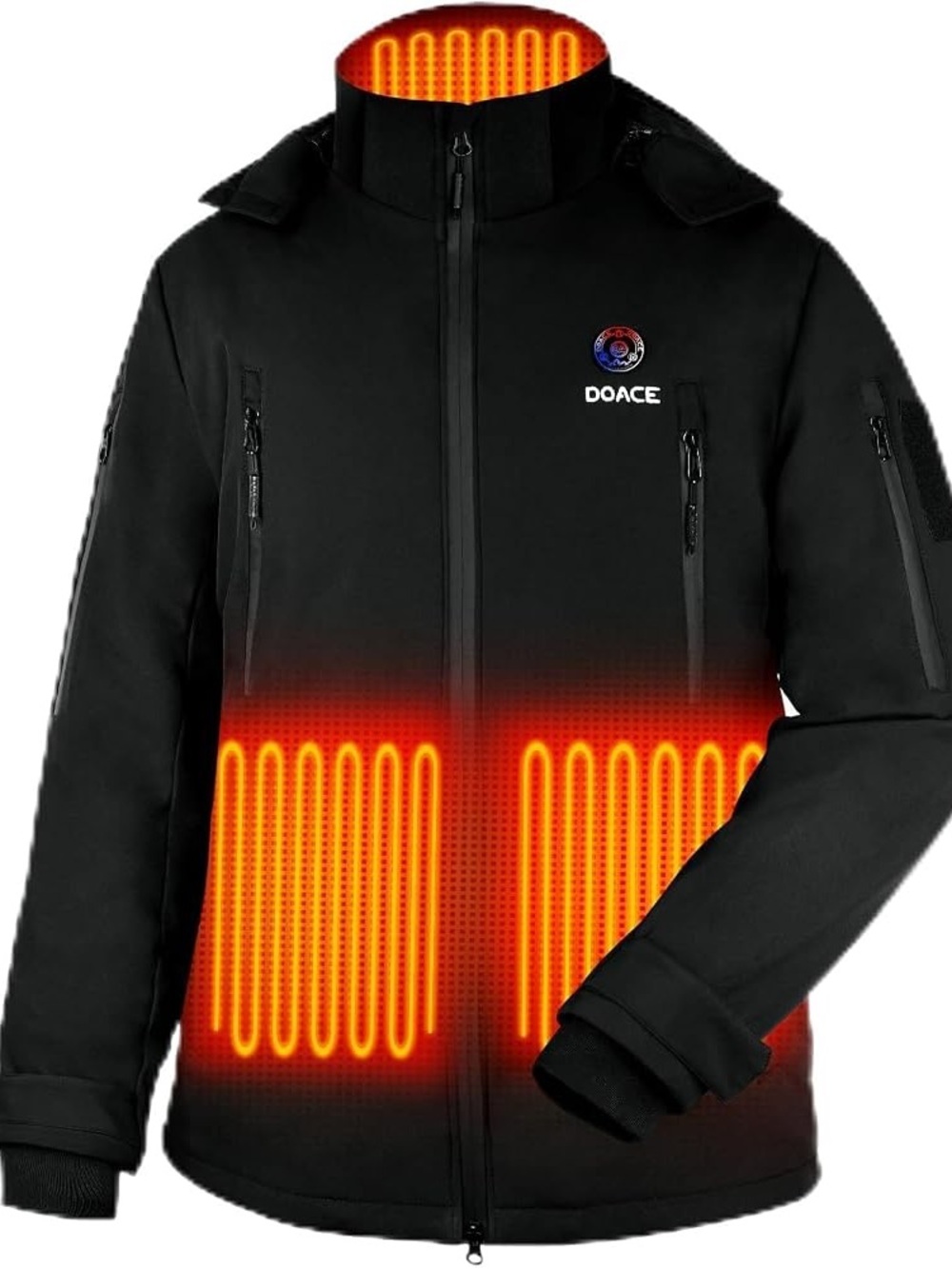 Men’s Black Heated Windbreaker Jacket